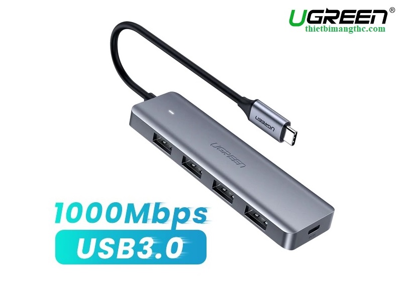 70336 Hub chuyển USB TypeC sang 4 USB 3.0 + sạc micro USB